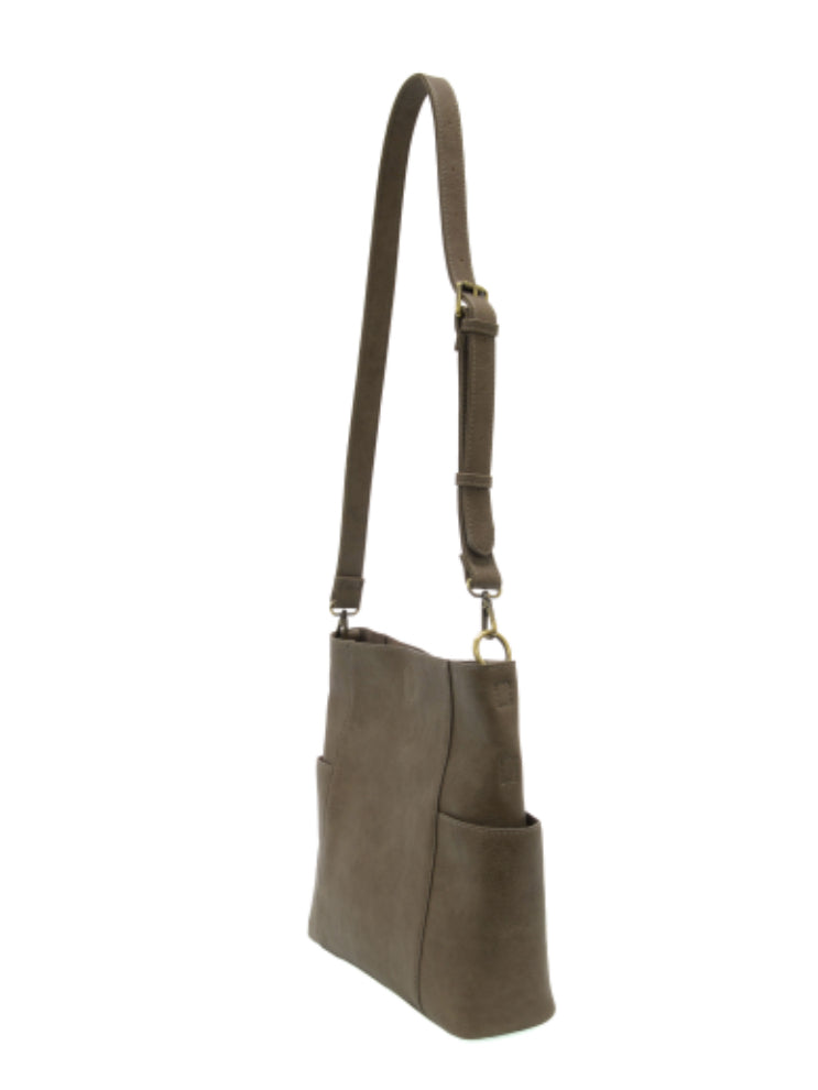 Taupe Kayleigh Side Pocket Bucket Bag