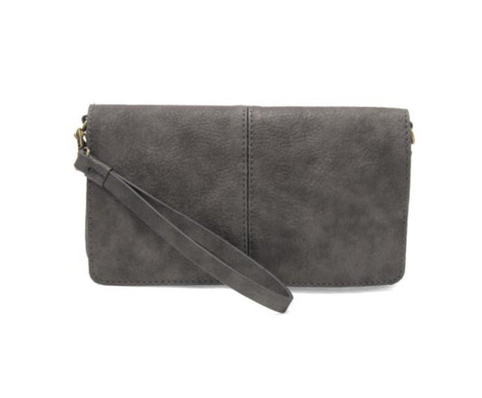 Metallic Dark Chrome Everly Organizer Flap Crossbody