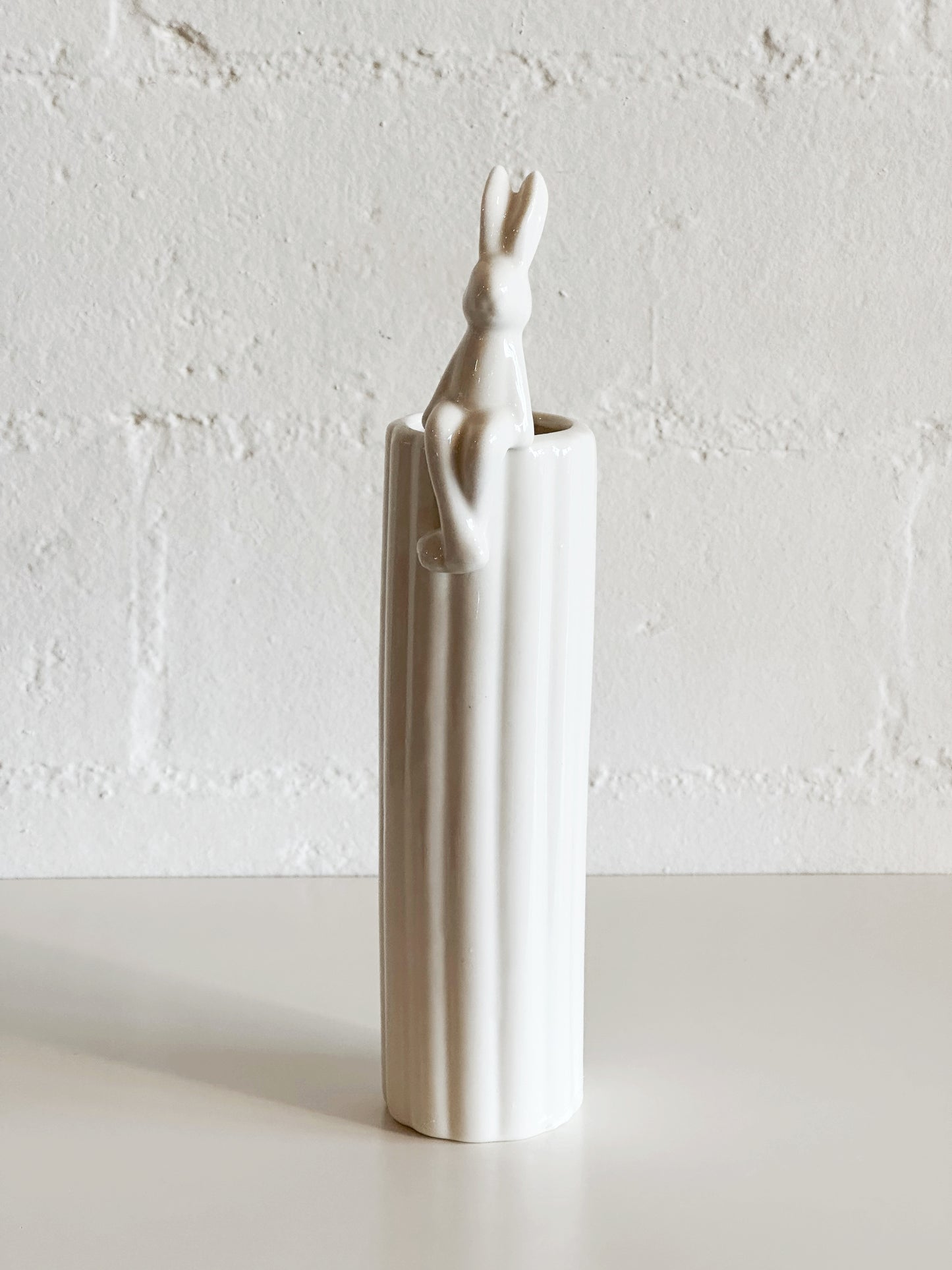 White Skinny Bunny Vase