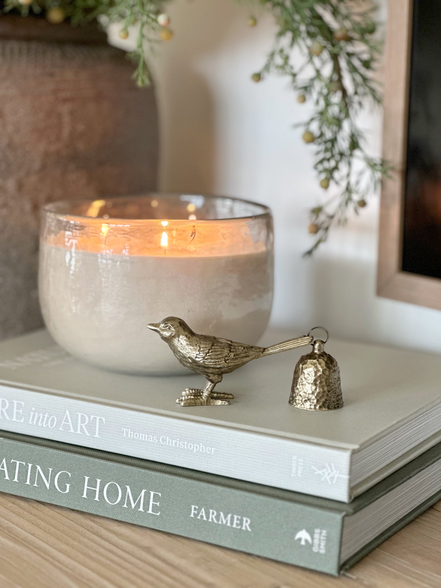 Pewter Bird Shaped Candle Snuffer, Antique Gold Finish