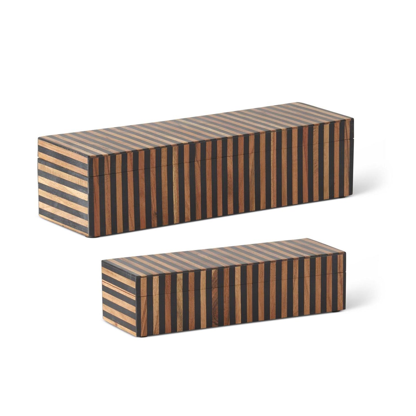 Rectangular Brown & Black Tile Lidded Box