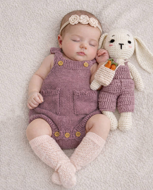 Easter Romper 3pc set | Violet Apricot: 6-12m