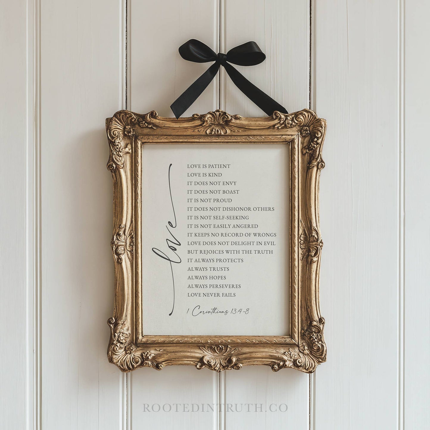 Love is Patient Scripture Art Print Christian Gift Decor: 8x10