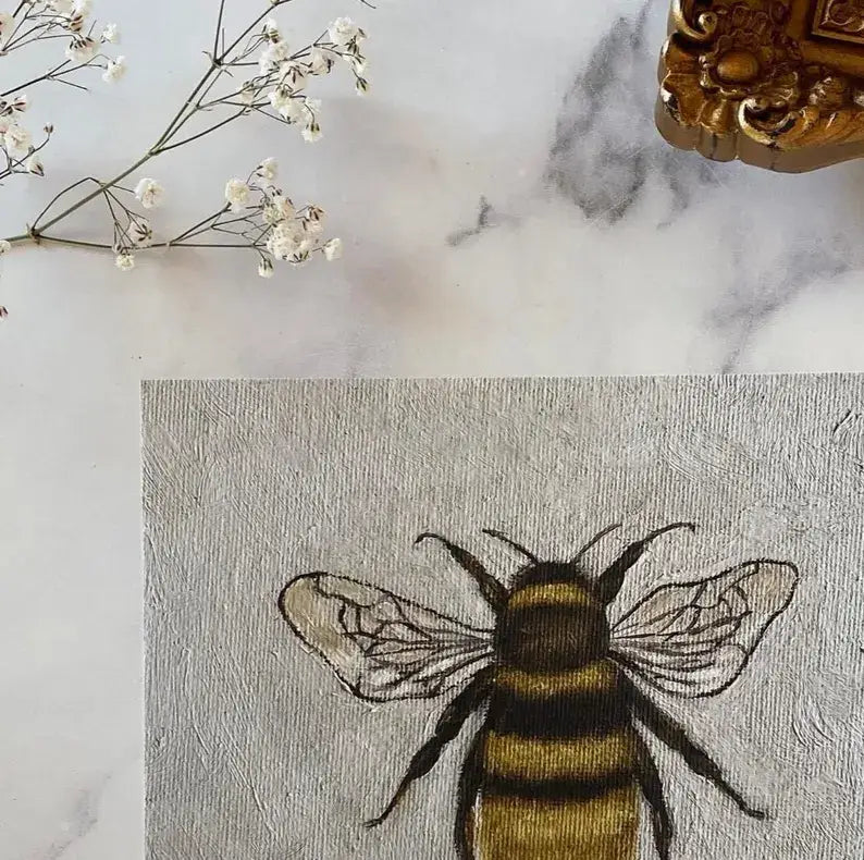 BEE STUDY - Art Print (unframed): 5x7"