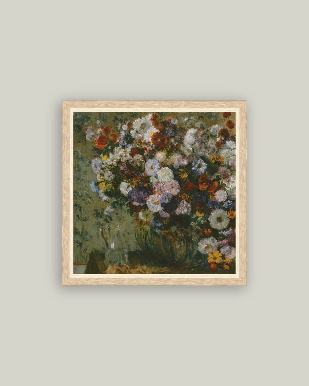 Bright Bouquet Framed Antique Art: 5x5