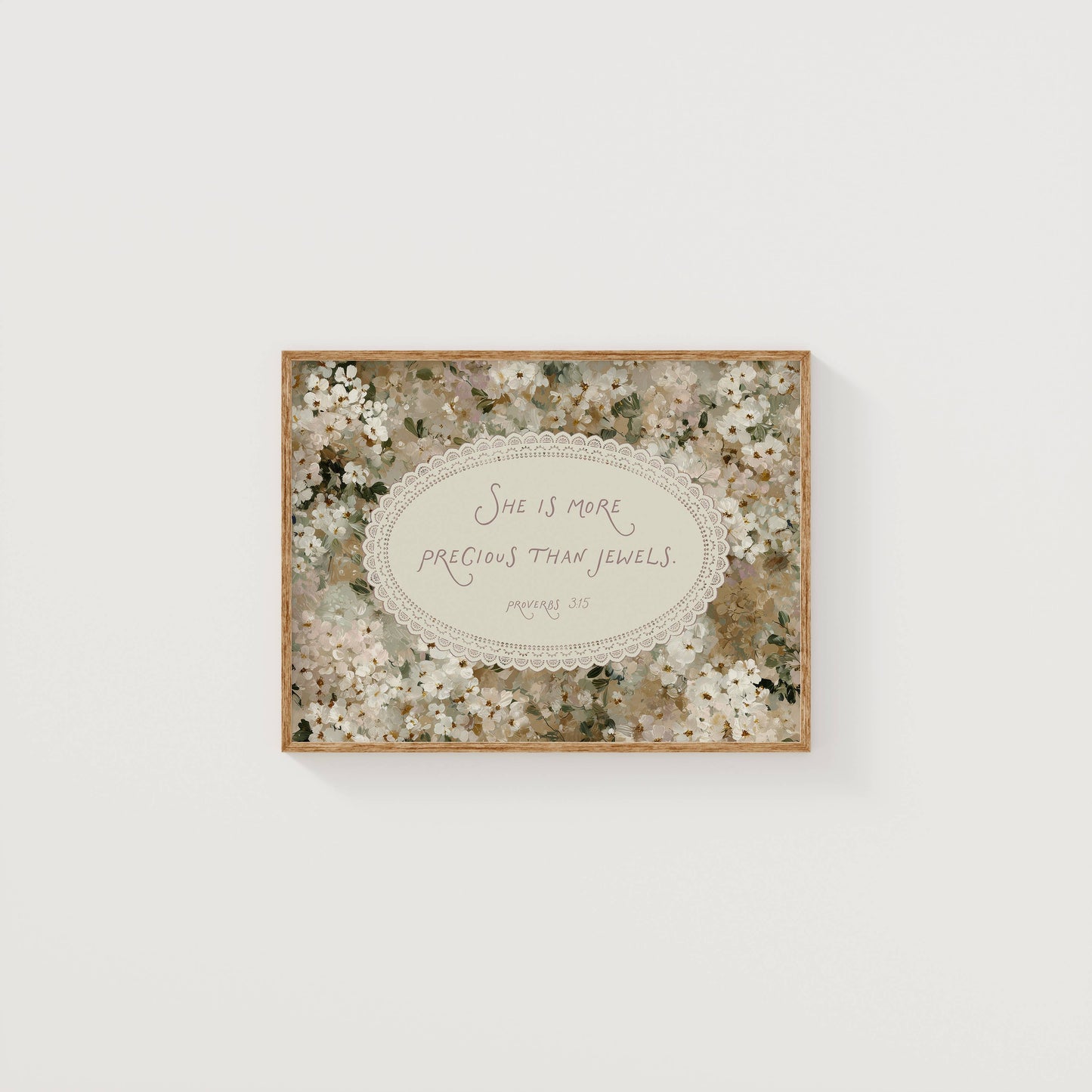 Girls Room Bible Verse (Proverbs 3:15) Christian Art Print: 5" x 7" (vertical)
