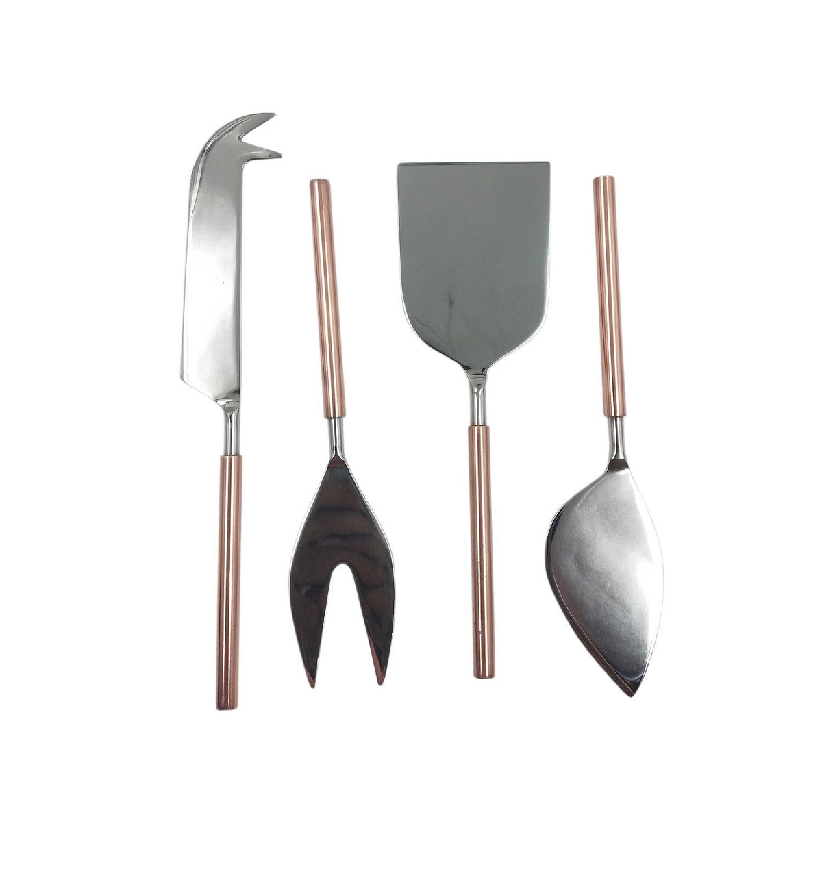 Set of 4 Cheese Set Silver and Copper: SILVER & COPPER / STAINLESS STEEL