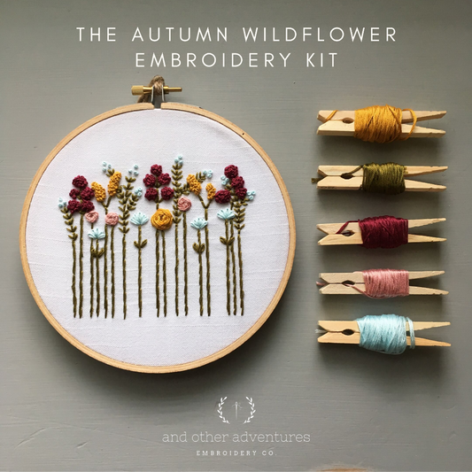 Hand Embroidery Kit - Autumn Wildflowers
