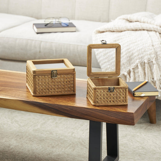 Natural Brown Rattan Box Set