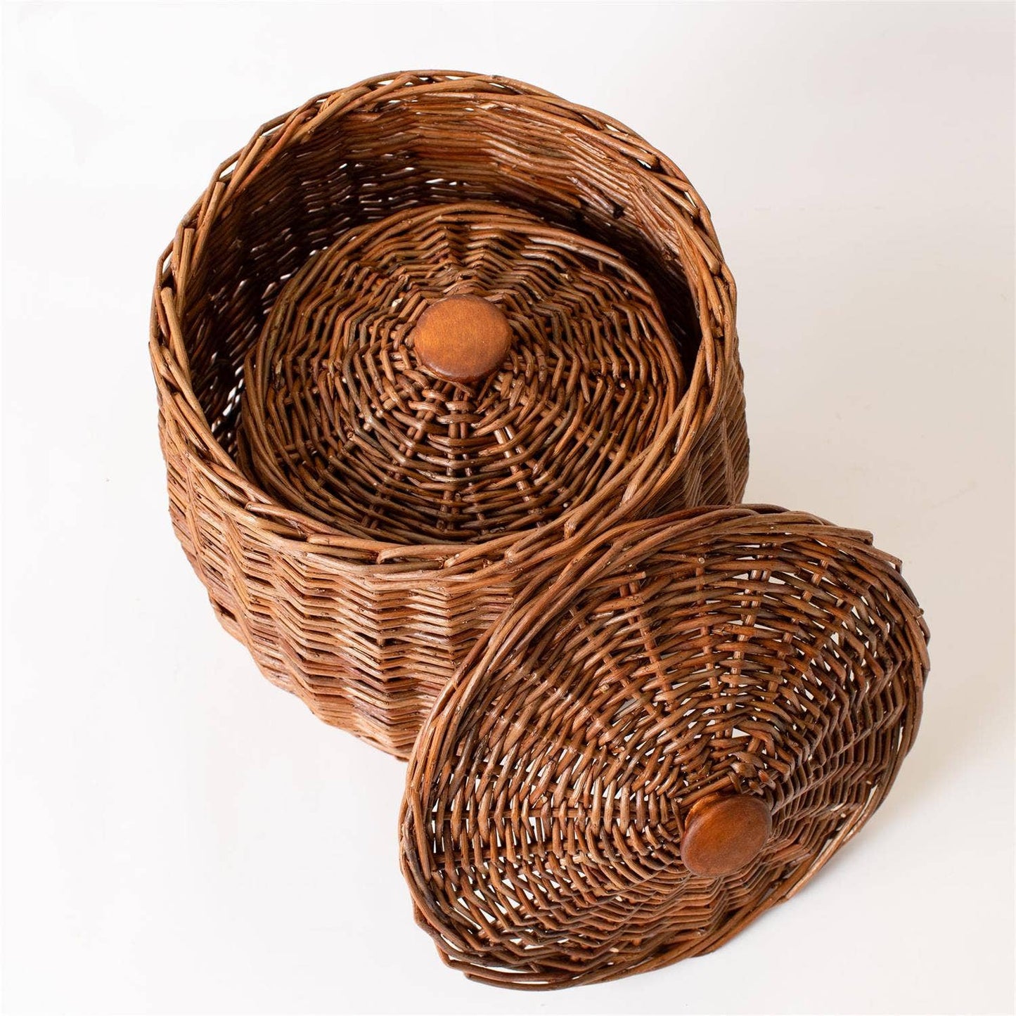 Wicker Storage Basket With Lid