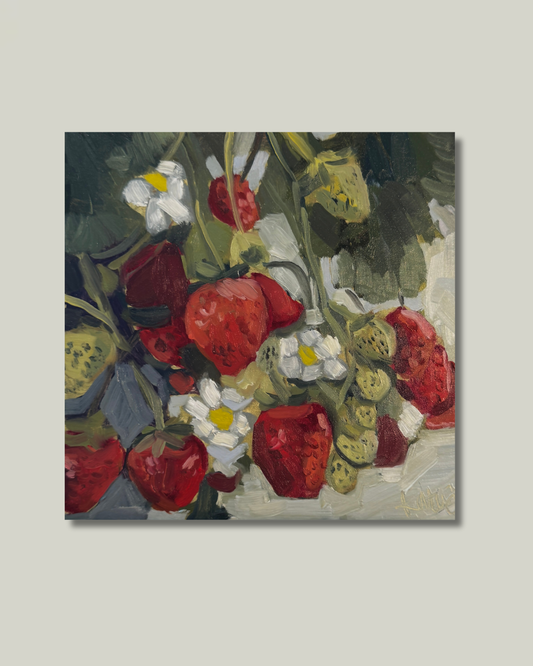 "Strawberry Blossoms" Print: 5x5