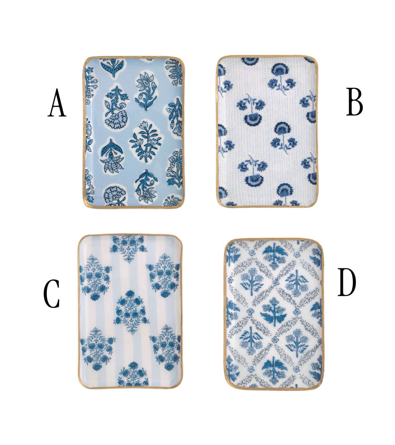 Blue Pattern Trays