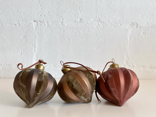 VELVET STRIPE TEARDROP ORNAMENT
