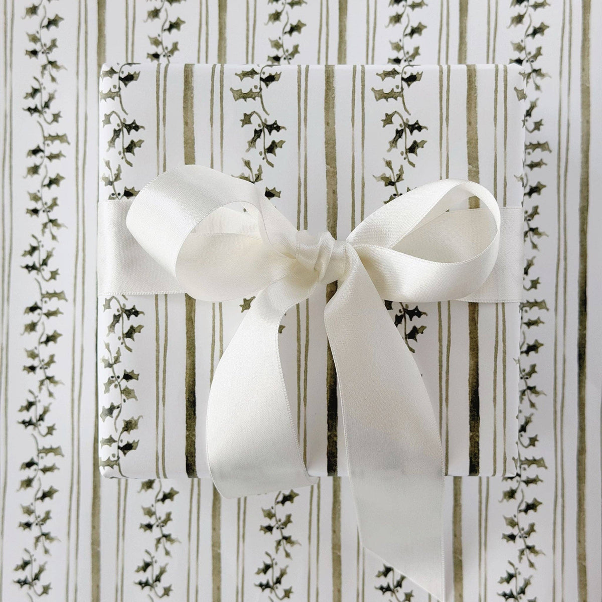 Holly stripe gift wrapping paper