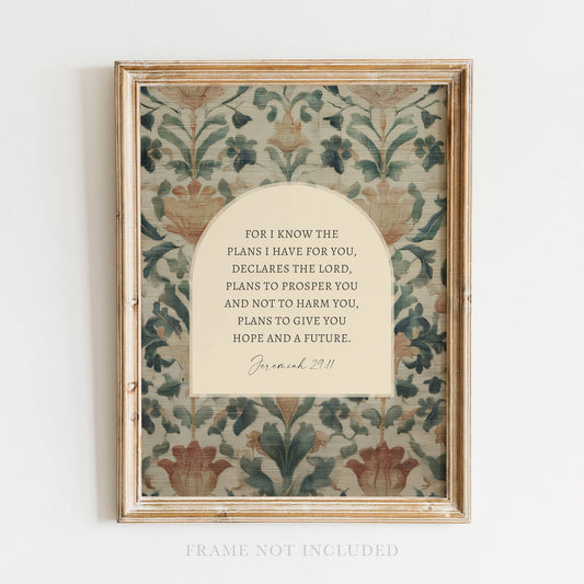 Plans Christian Art Print, Canvas, Scripture Decor, Gift: 5x7 Heirloom Print (Unframed)