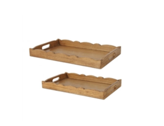 Wood Scalloped Tray