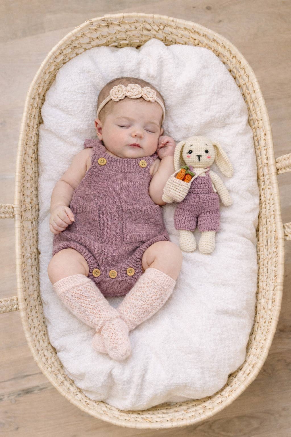 Easter Romper 3pc set | Violet Apricot: 6-12m
