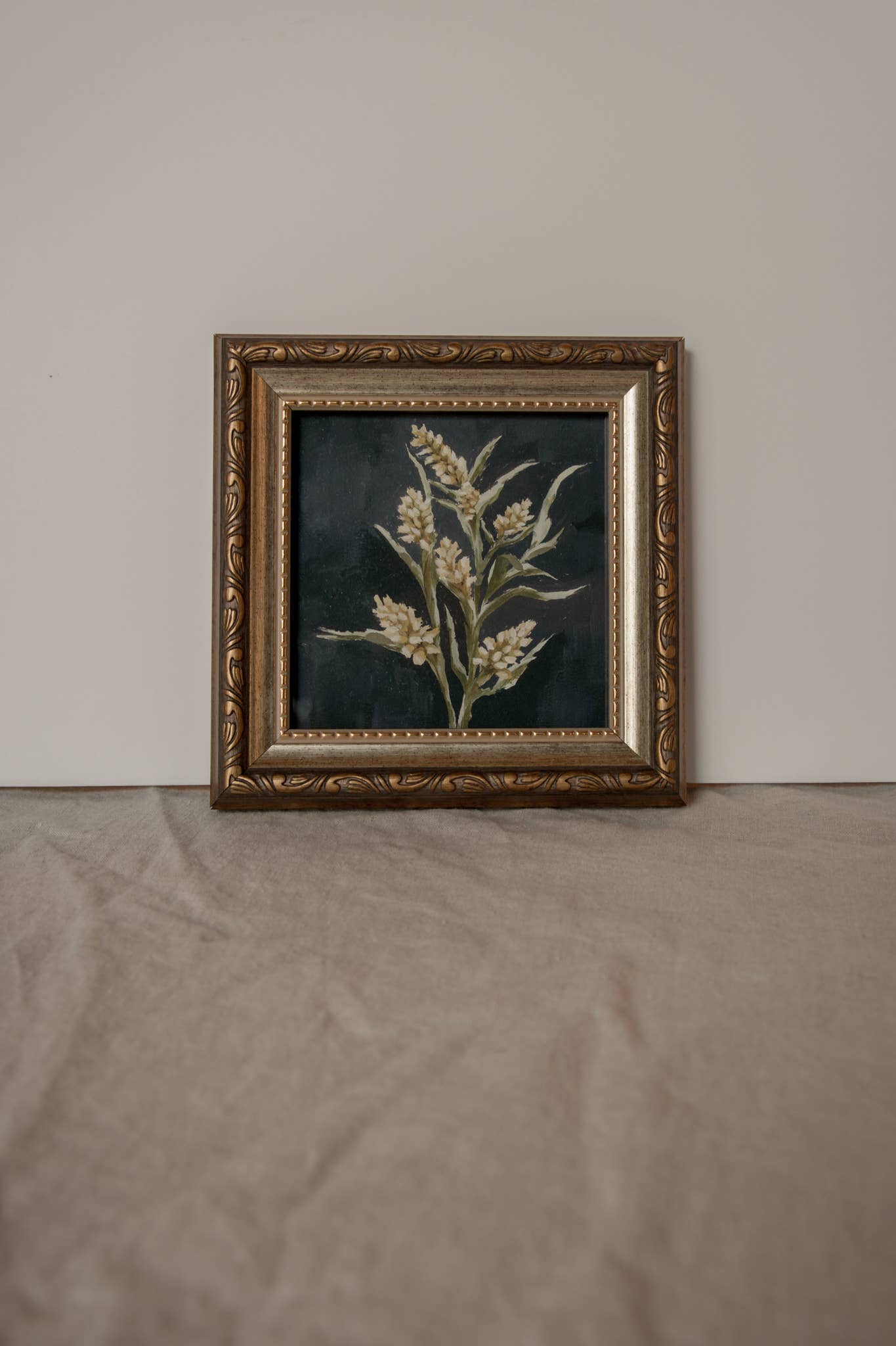 Antique Style Framed Art Print - Goldenrod Wildflower