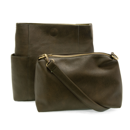 Dark Moss Kayleigh Side Pocket Bucket Bag