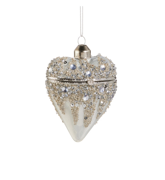 White Heart Box Ornament
