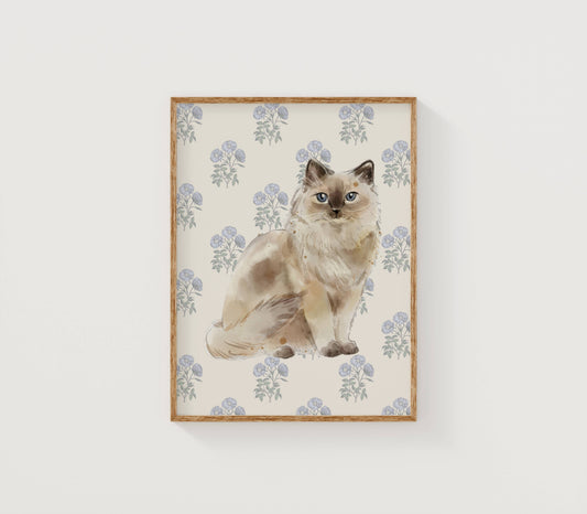 Ragdoll Cat Art Print: 8" x 10" (vertical)