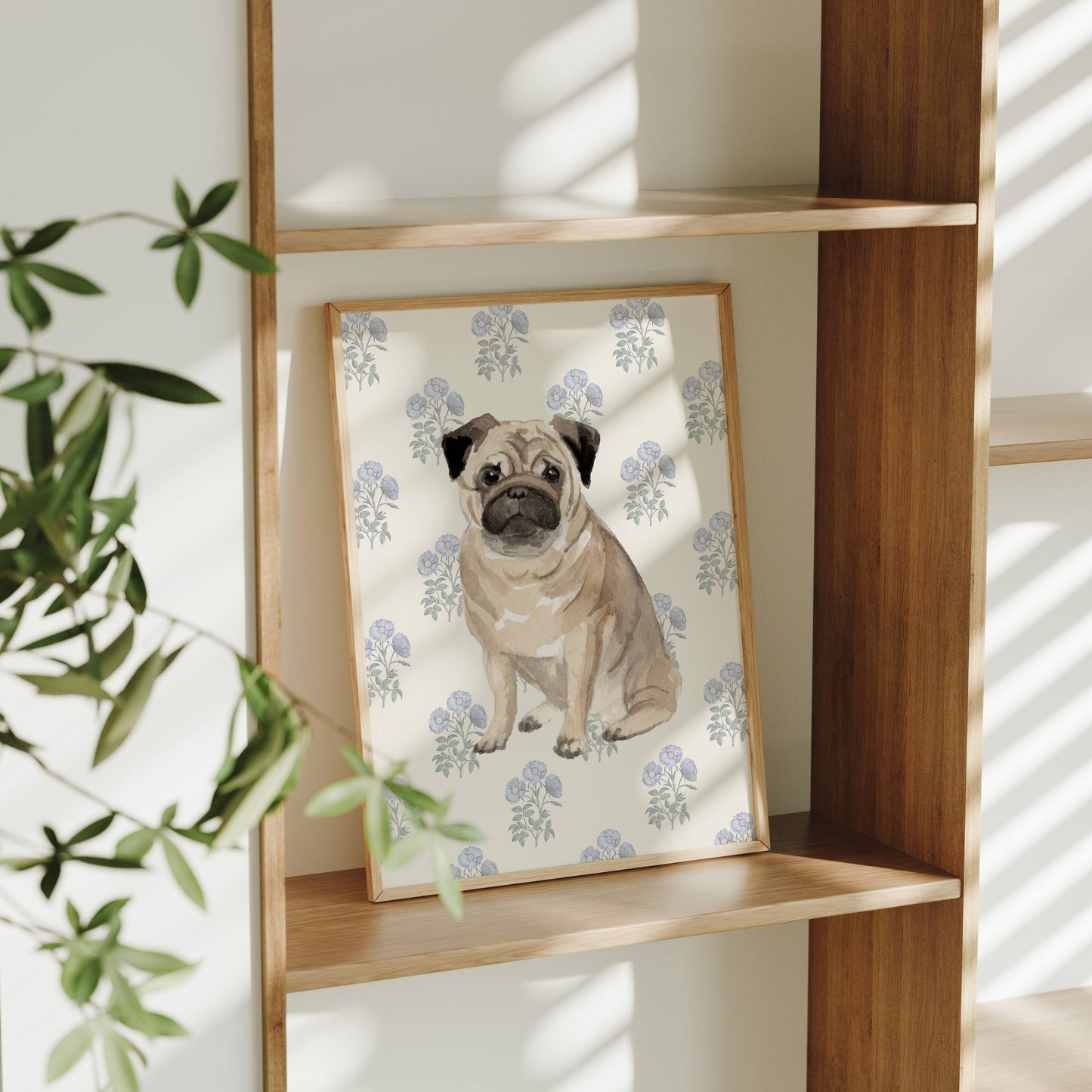 Pug Dog Art Print: 5" x 7" (vertical)