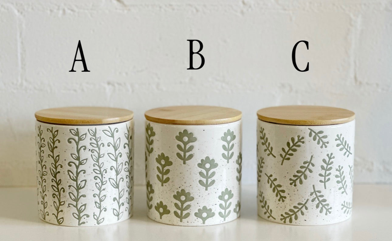 Leafy Green Dolomite Canister