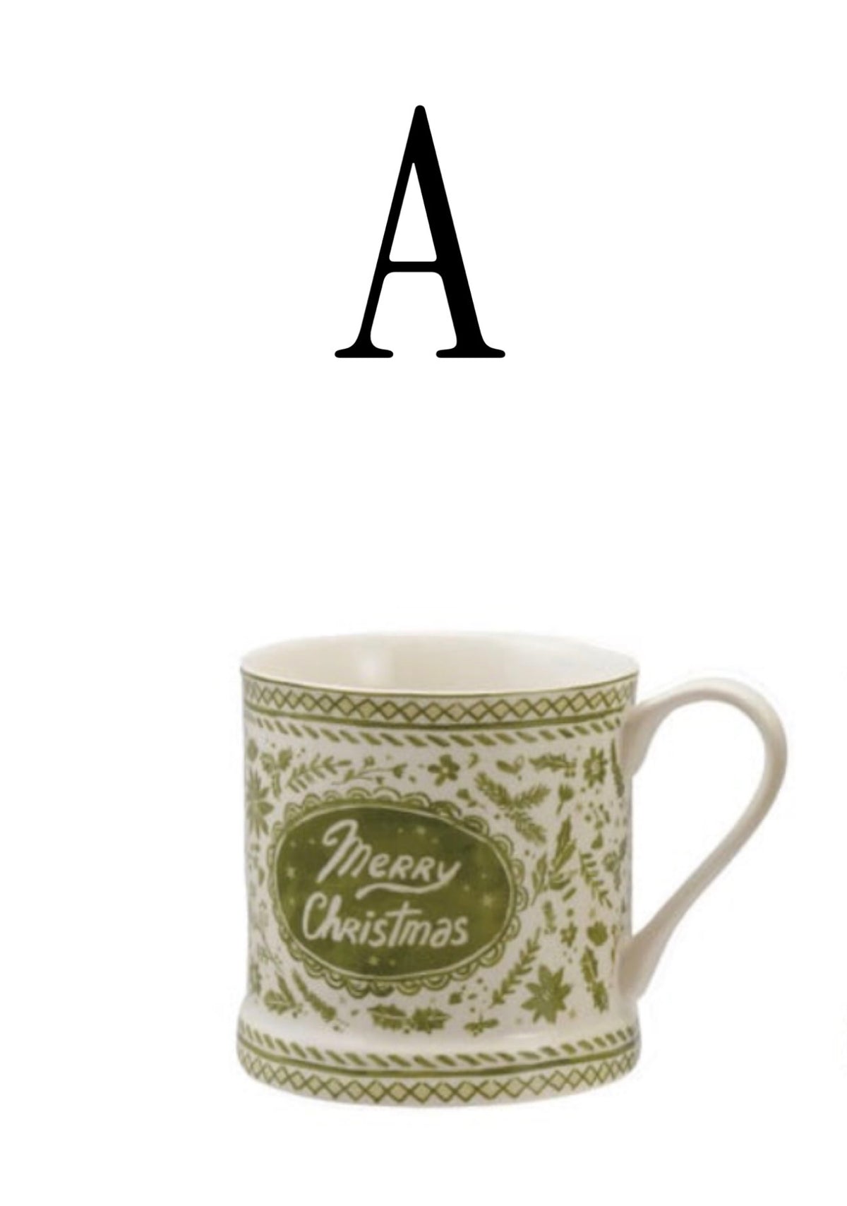Stoneware Mug with Holiday Design & Saying, 4 Styles ©