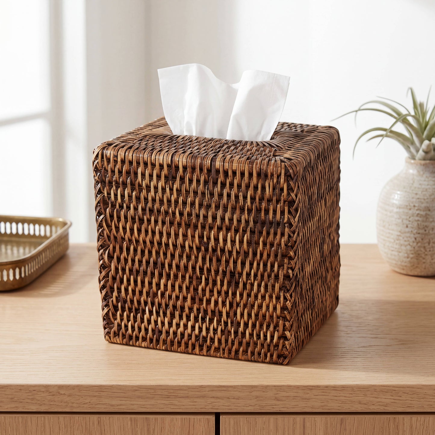 Square Tissue Box : Natural