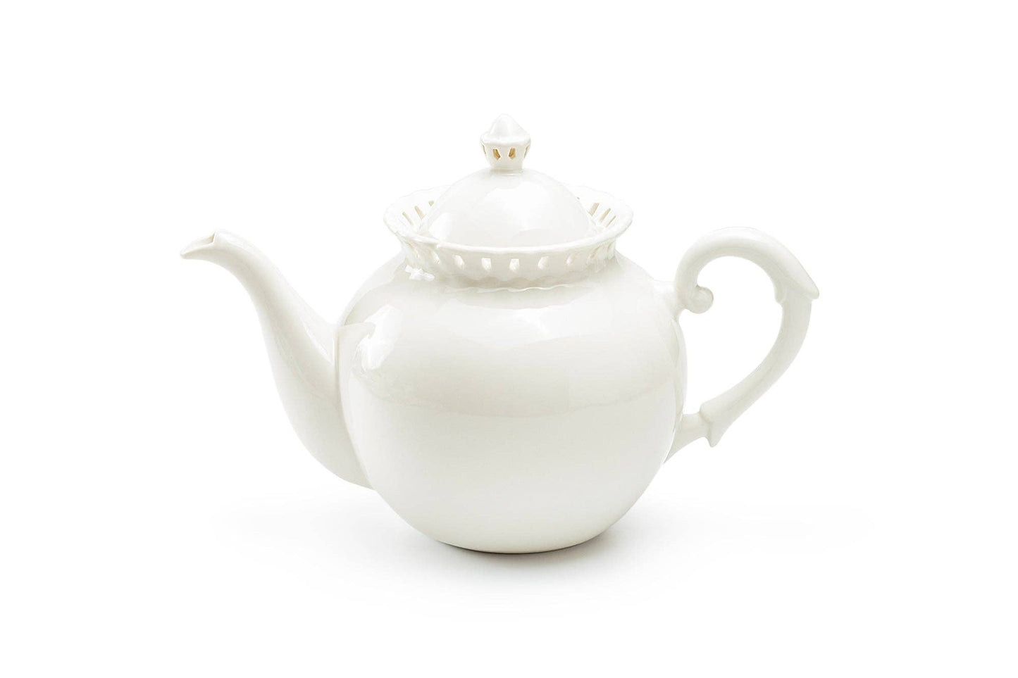 White Heirloom 36oz Fine Porcelain Teapot
