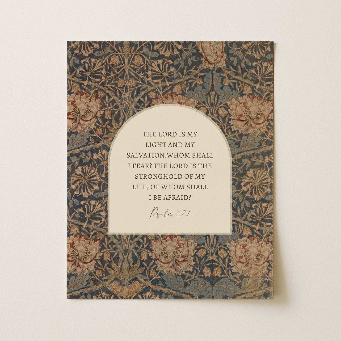 Psalm 27 Christian Art Print, Canvas, Decor, Gift : 5x7 Heirloom Print (Unframed)