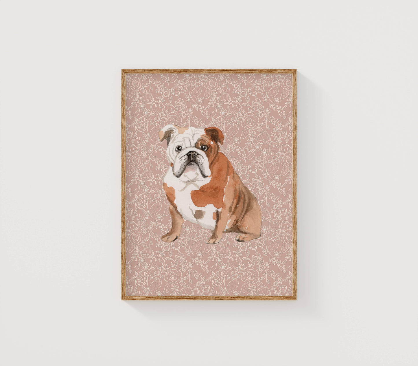 English Bulldog Wall Art: 5" x 7" (vertical)