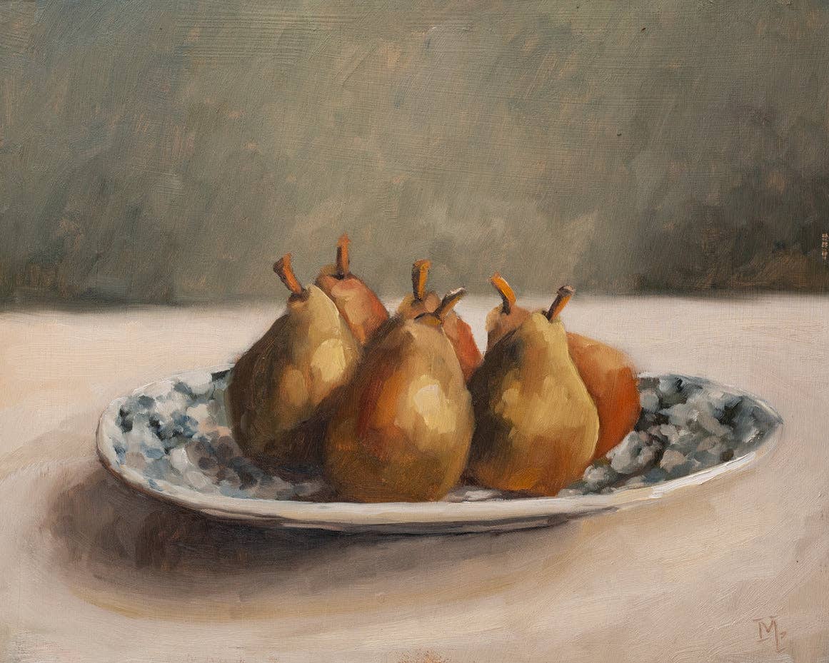 Mini Pears on a Plate Print: 5x7