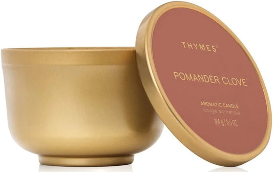 Pomander Clove Poured Candle Tin with Gold Lid