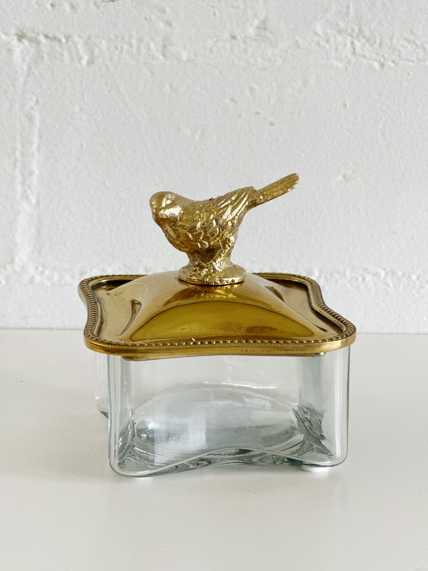 Brass Glass Bird Box