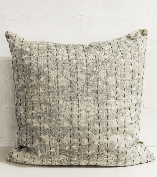 Pillow - Blue with Kantha Stich