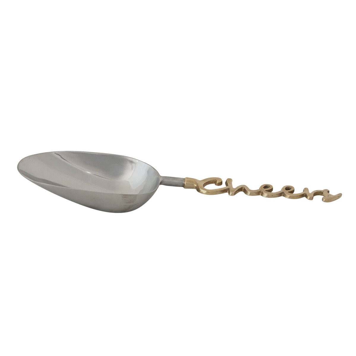 Stainless Steel Scoop w/ Brass Handle "Cheers”