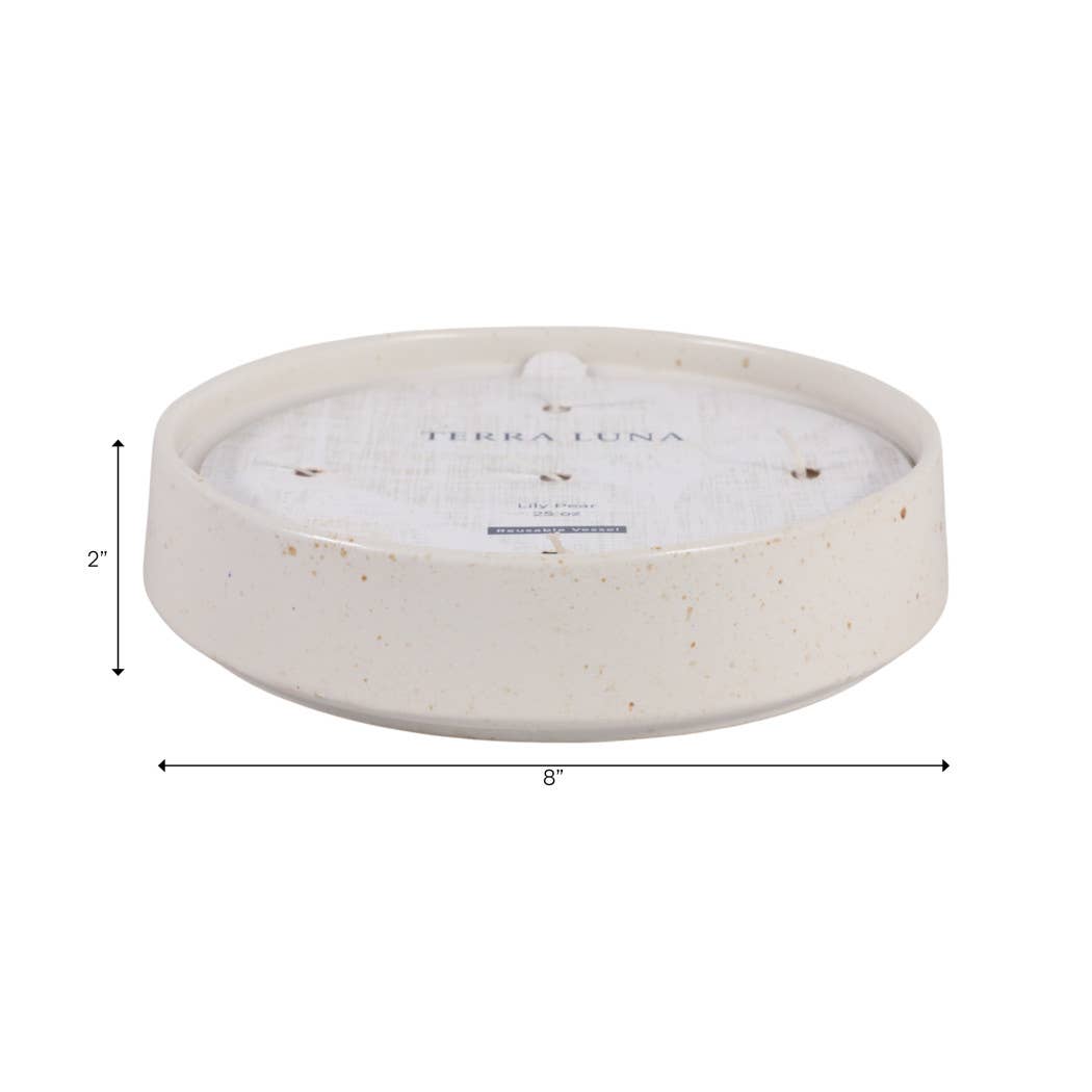 Scented Candle -  Lily Pear in Glazed Ceramic Bowl, 25 Oz