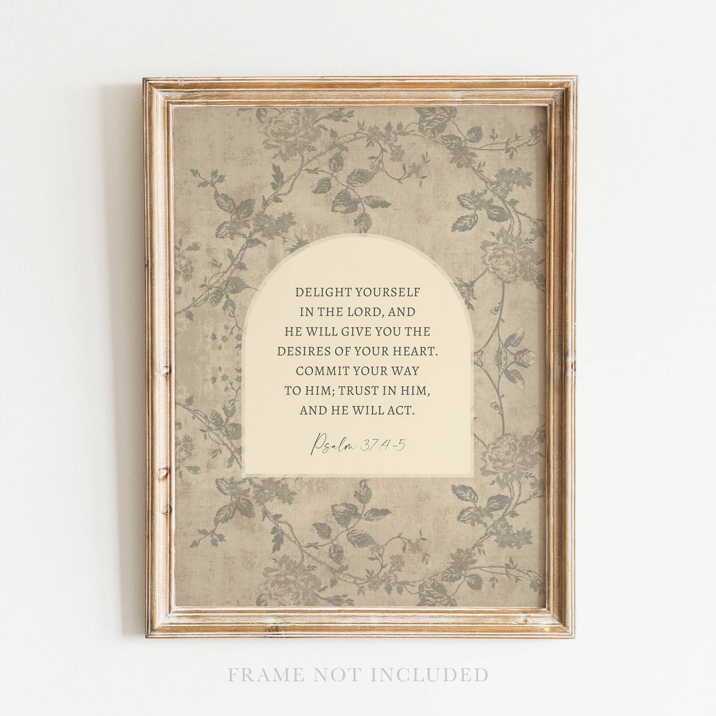 Psalm 37 Delight Christian Art Print , Canvas, Gift Decor : 5x7 Heirloom Print (Unframed)