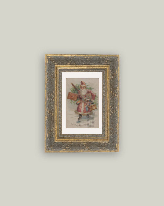 Neutral Santa Framed Antique Art: 8x10