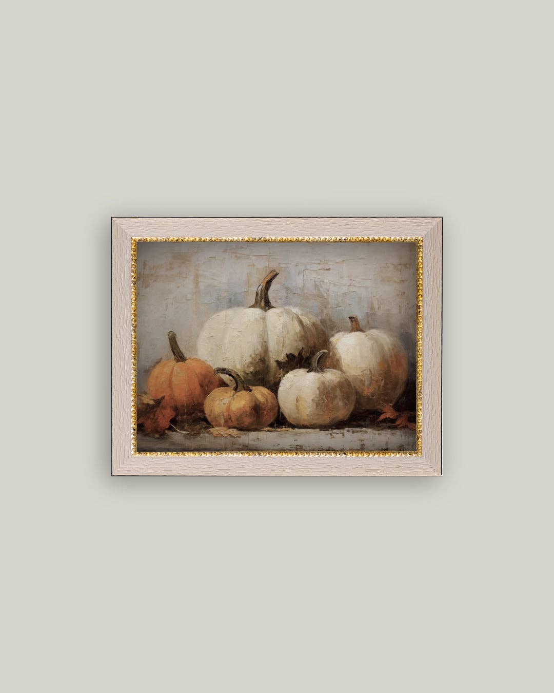 Vintage Pumpkins Framed Antique Art: 6x4