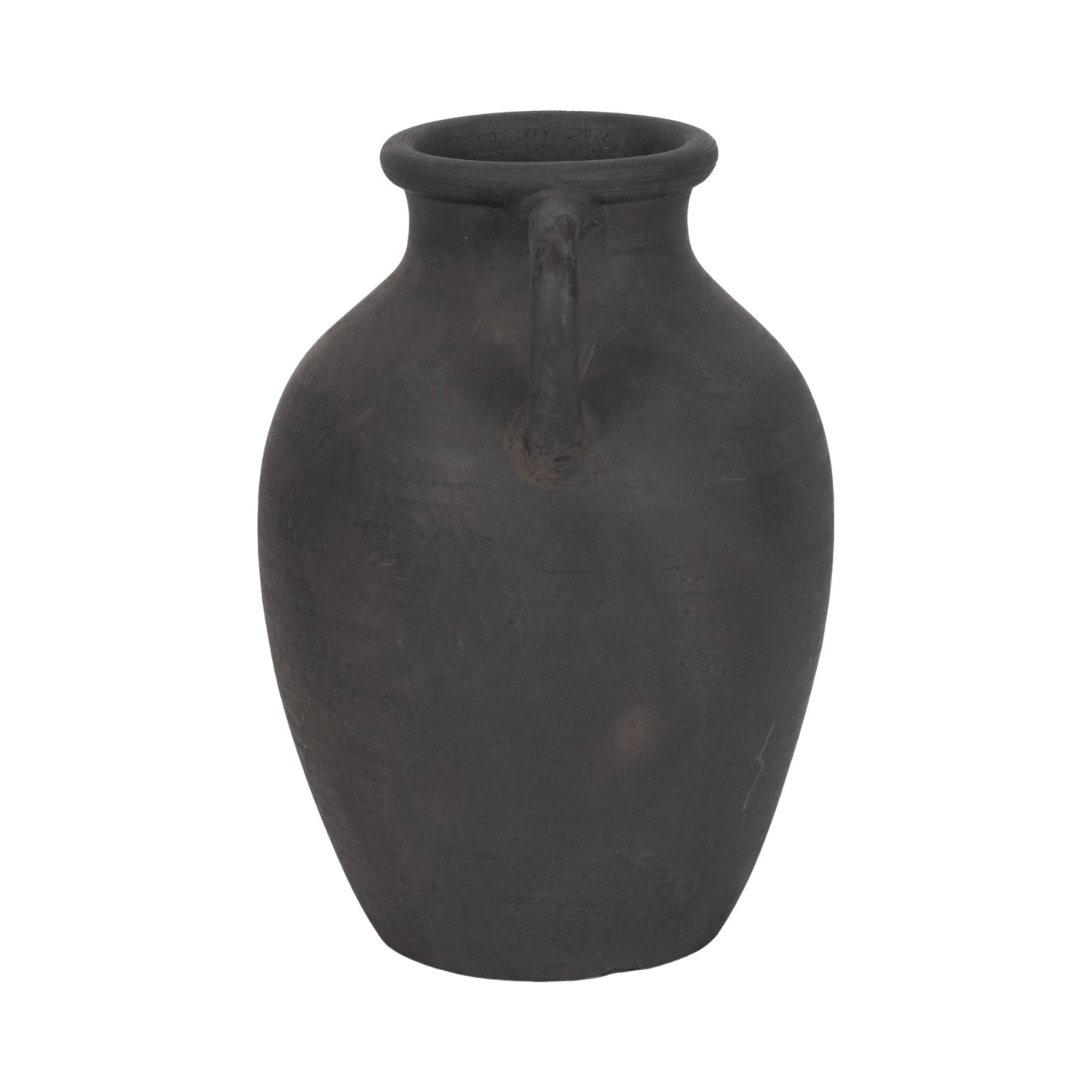 Ceramic Double Handles Decorative Vase - Black