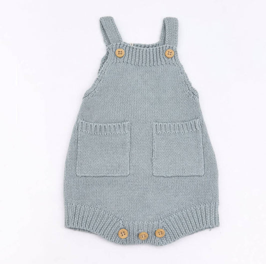 Henry Dusty Blue Romper: 0-3m