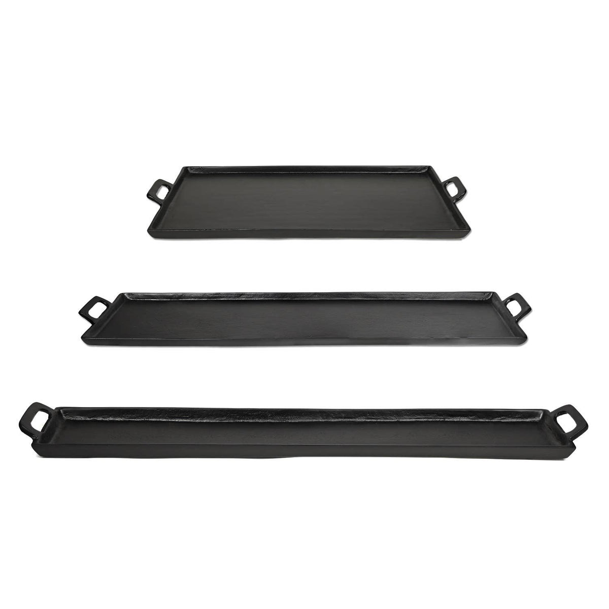 Black Alum. Tray with Handles