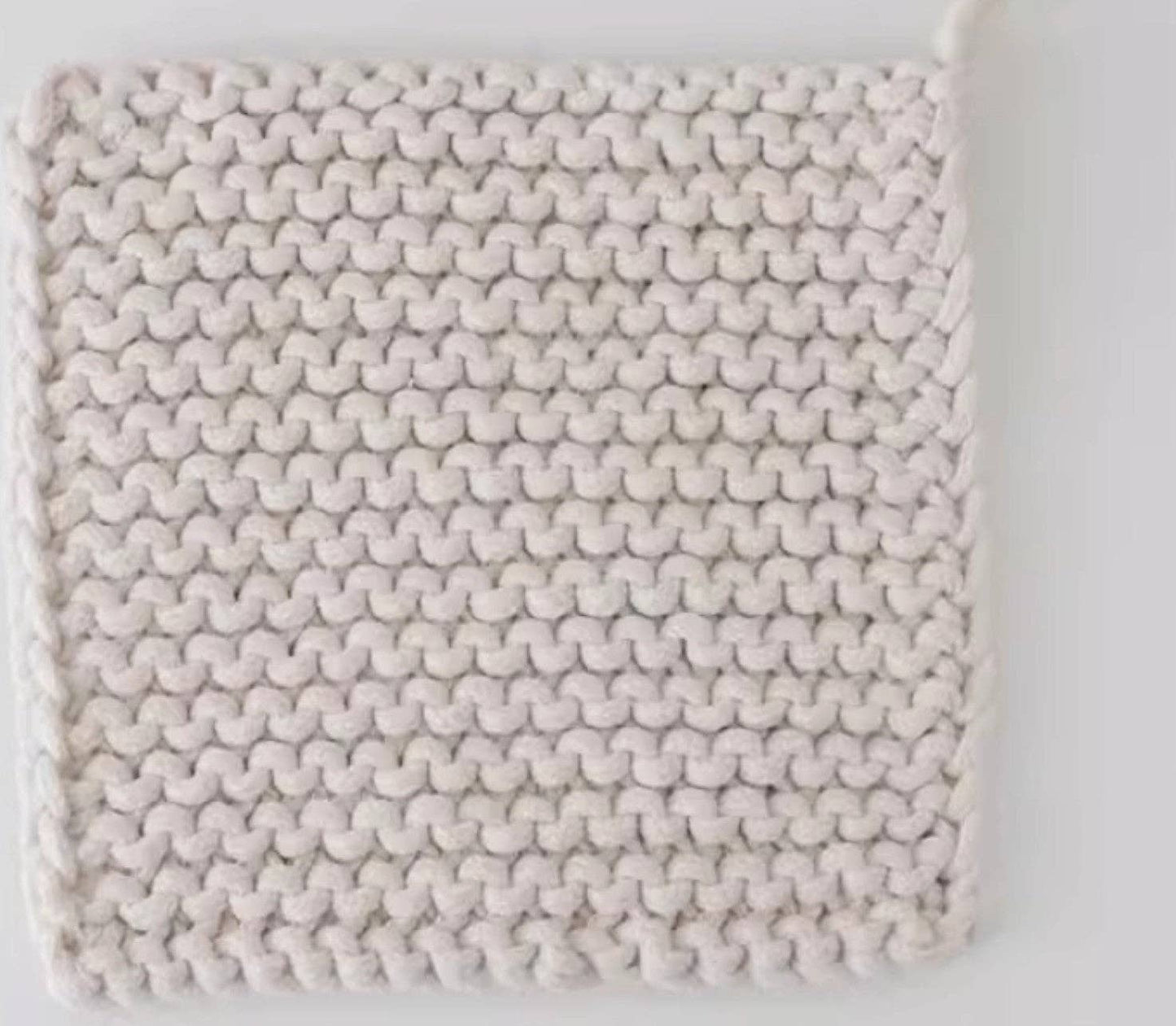 Cotton Crocheted Pot Holder: Khaki Small