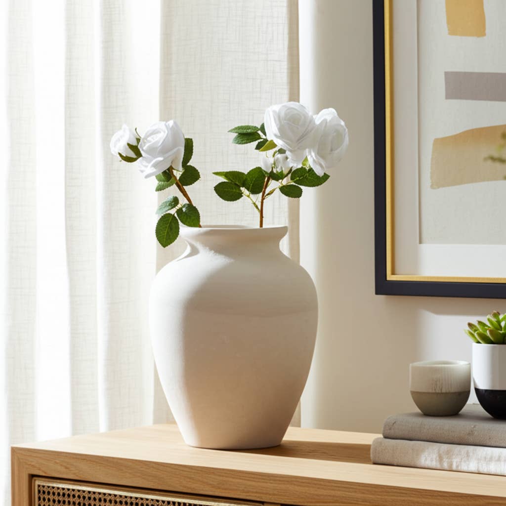 Ivory Paper Mache Solid Traditional Jug