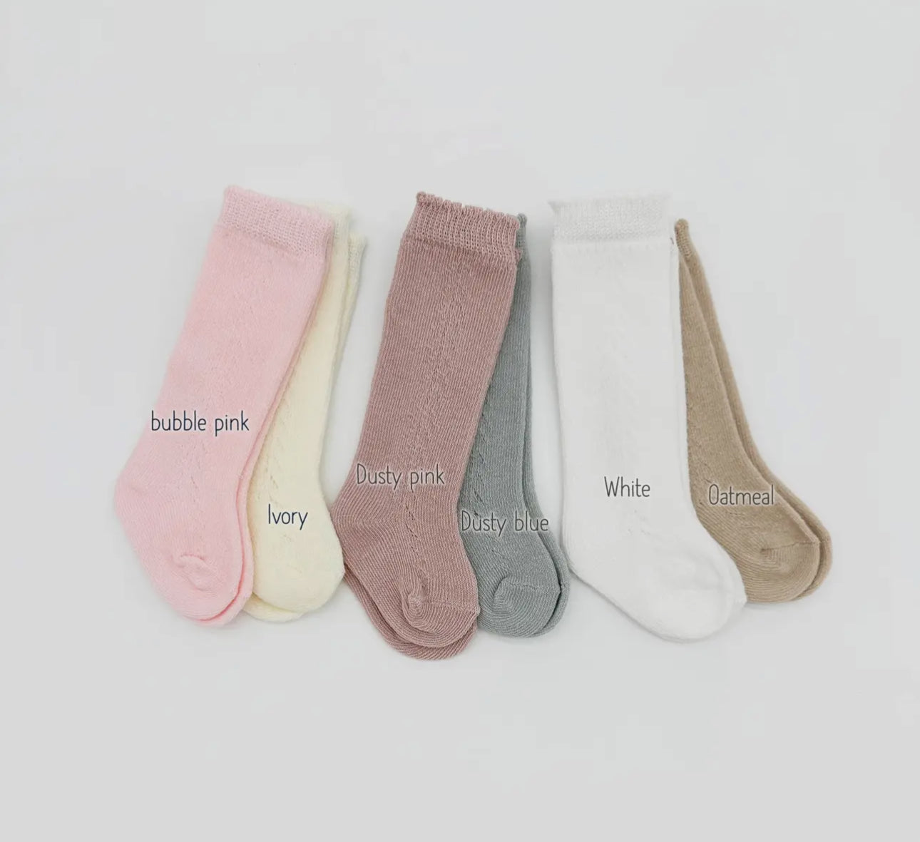 IVORY French Lace Knee High Baby Socks