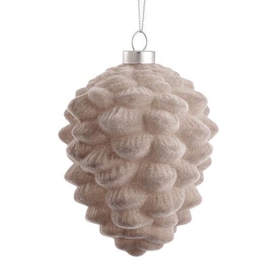 Flocked Pine Cone Ornament