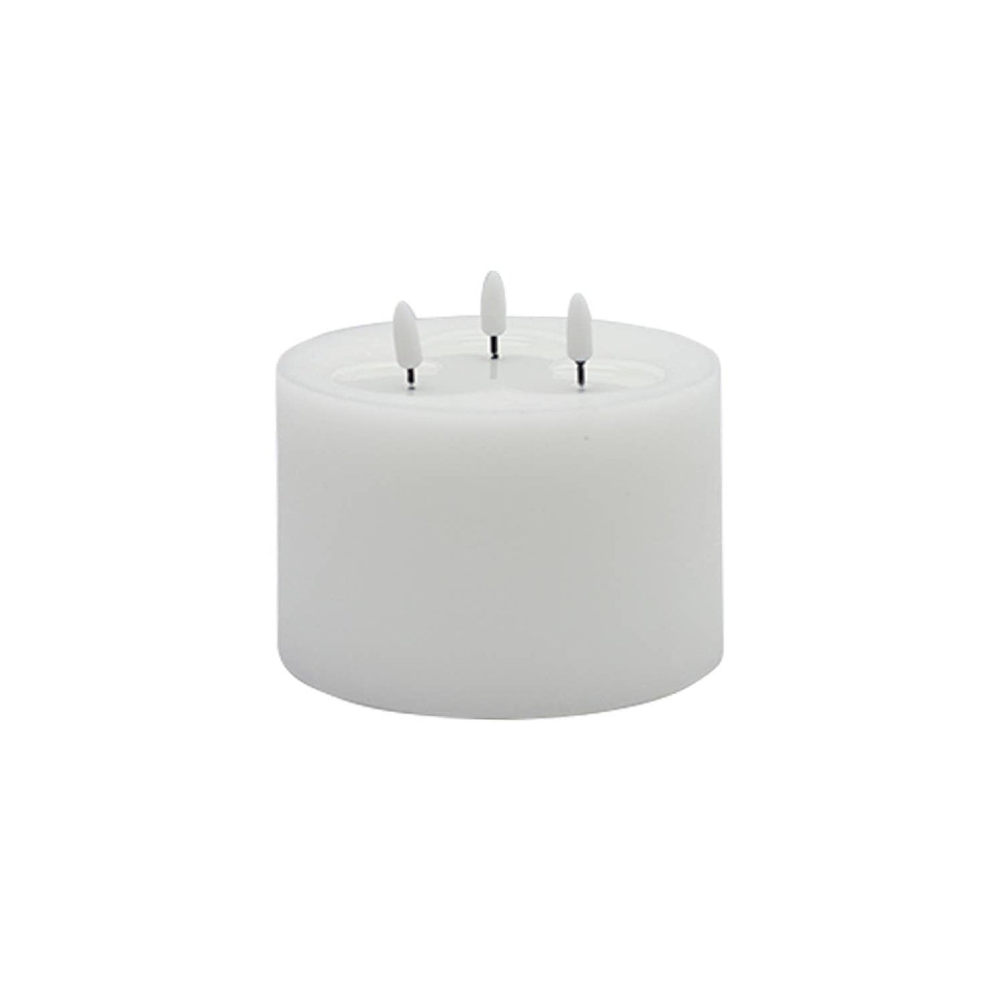 3 wick White Flameless Candle