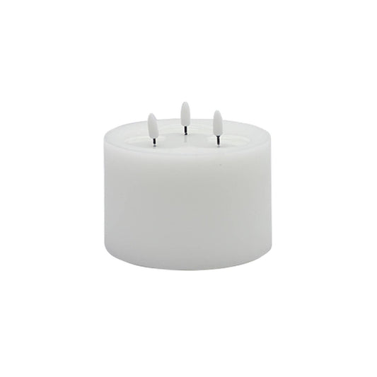 3 wick White Flameless Candle